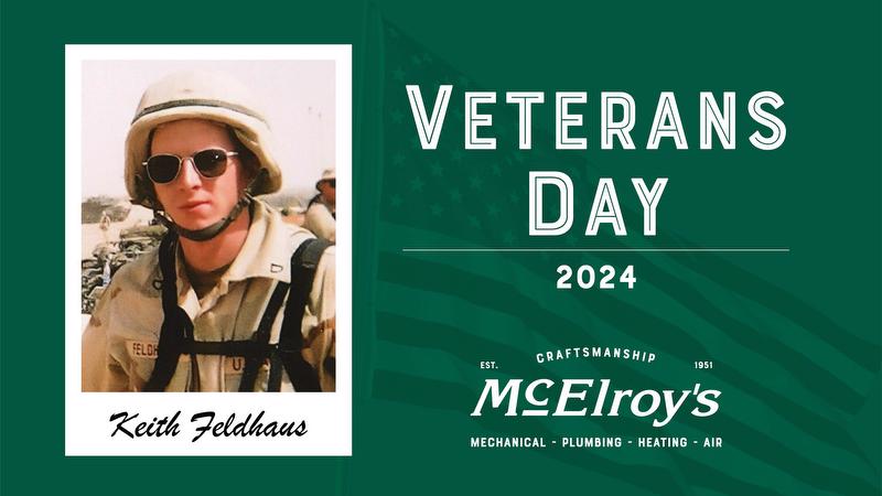 Sergeant Keith Feldhaus, a U.S. Army tank crewman, is now a McElroy’s commercial construction plumber/pipefitter.