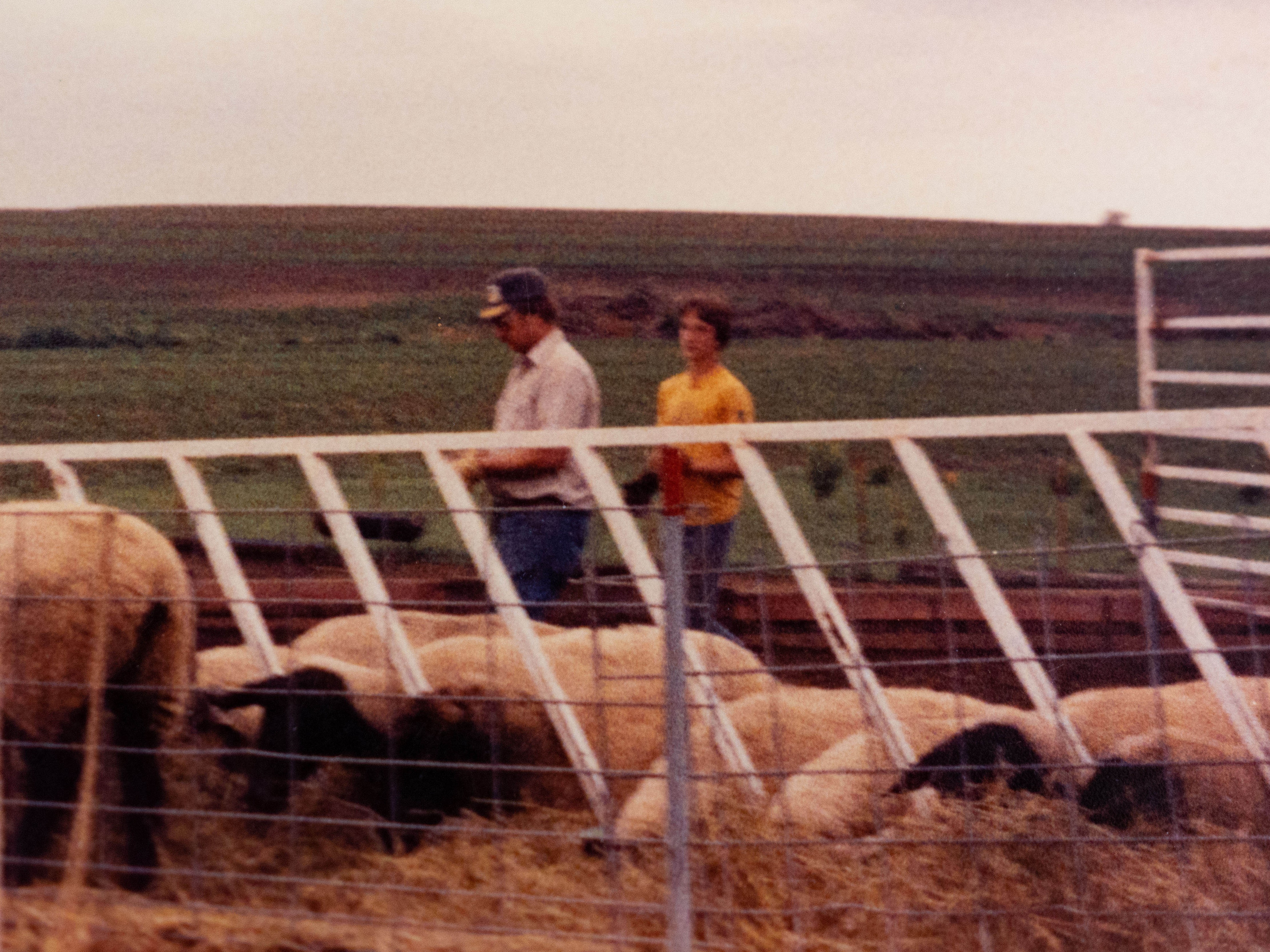 Wade Jueneman and his father, George, on the family farm in Hanover, Kansas.