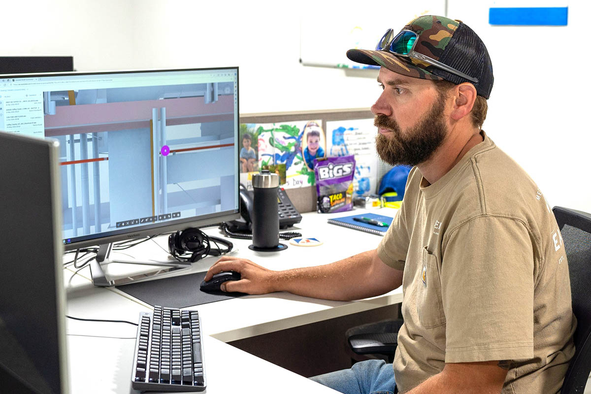 Brent Eisenbarth applies his extensive field experience and his meticulous attention to detail to his work on CAD/BIM designs.