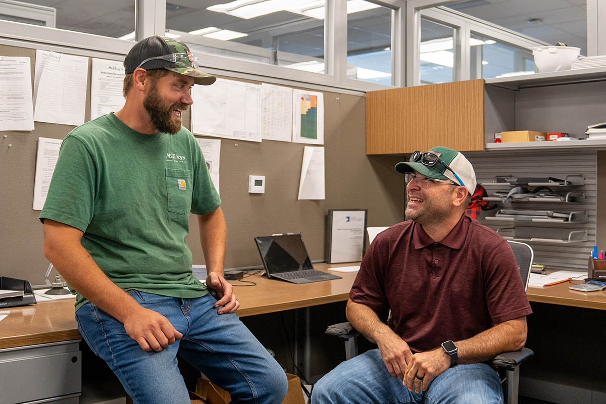 Brent Eisenbarth and Phil Harper, McElroy’s commercial project supervisor, have been teammates and friends for many years.